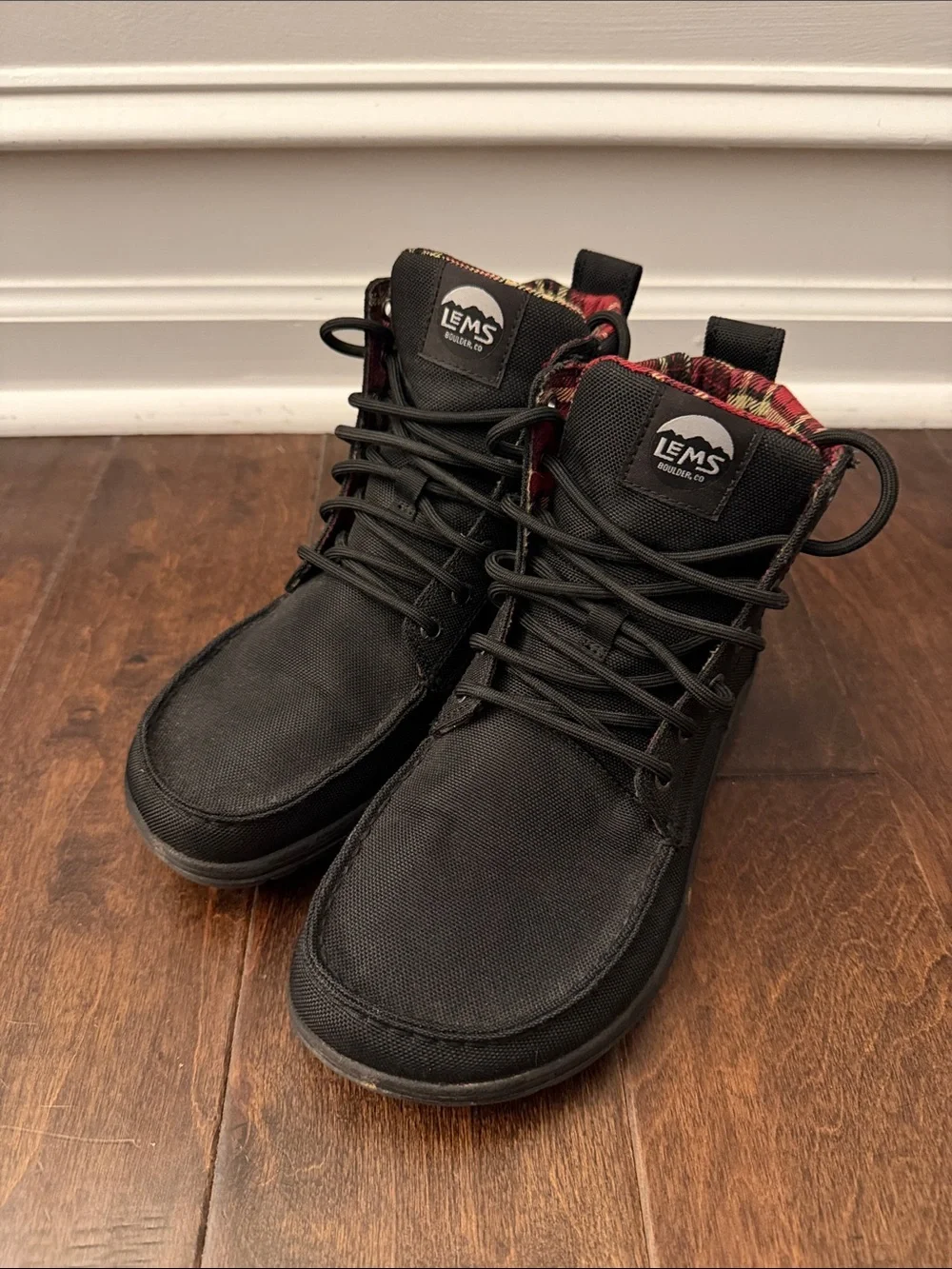Lems Boulder Boot Black Canvas Men 8 / women 9.5
